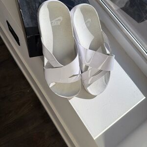 Nike White Crossover Slide Sandals